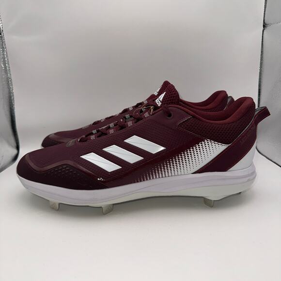 Adidas Icon 7 Mens 13.5 Maroon Baseball Metal Cleats FZ1555 - Picture 2 of 11